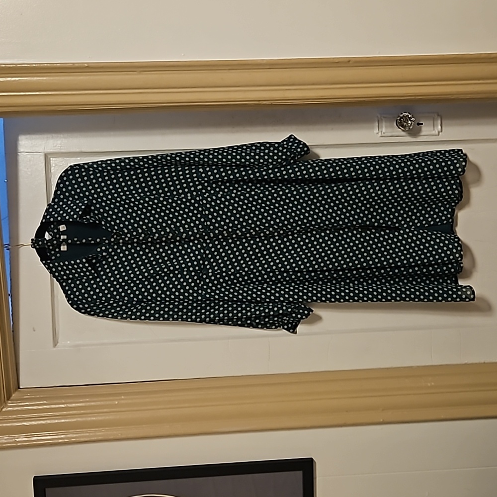 Green & Taupe Polka Dot Dress